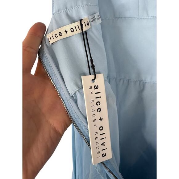 Alice + Olivia Holly Asymmetric Maxi Dress Tiered Ruffle Party Cocktail Blue 6 - Picture 11 of 14